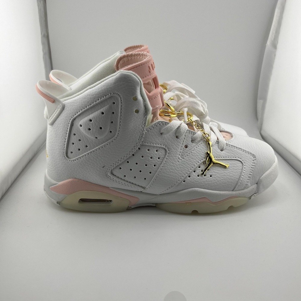 Jordan Women’s Sneakers White Pink with Gold Accents